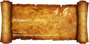Adamecz Géza névjegykártya