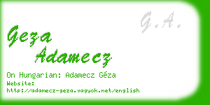 geza adamecz business card