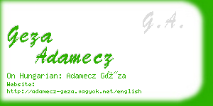 geza adamecz business card